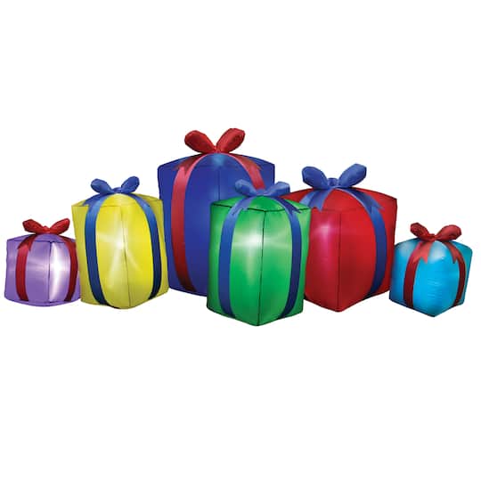 Gemmy Industries; 8ft. Airblown® Inflatable Christmas Row of Presents; Category:Shop all Inflatables; Image:1